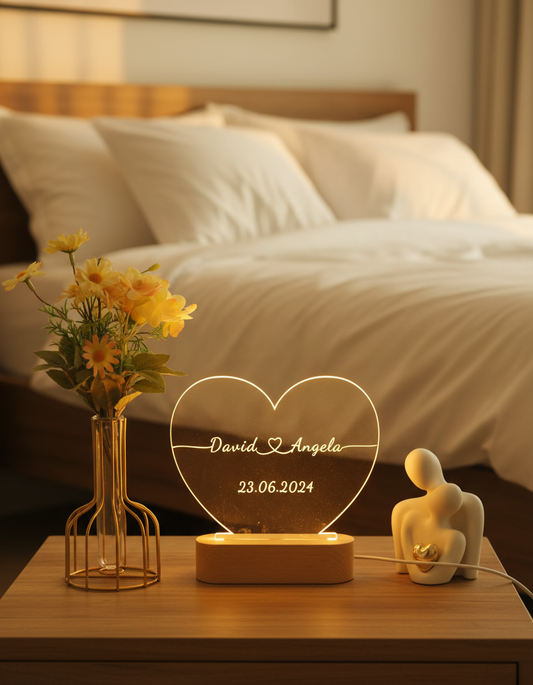 The "Glowing Heart" Personalized LED Lamp