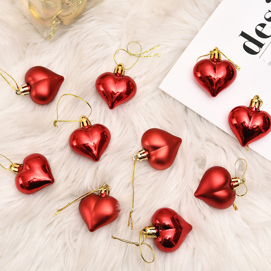 "Cupid’s Touch" Electroplated Red Heart Ornament | Romantic Décor & Gift Topper